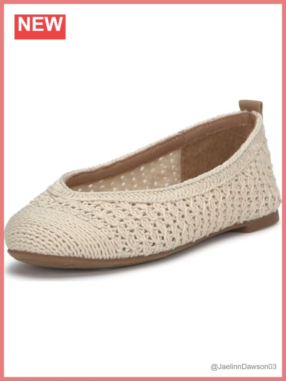 Women's Knit Ballet Flat Bohemian Woven Slip-On OrthoLite Almond Toe Comfort